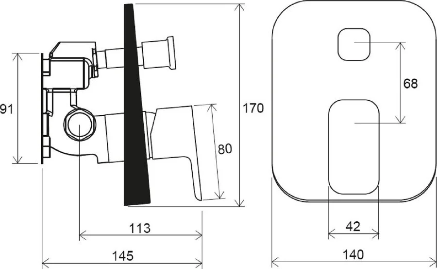 Смеситель для душа Ravak 10° Free TD F 065.00 для R-box X070136 (детальная фотография), хром