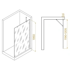 Душевая перегородка RGW Walk In WA-110B 120 см профиль черный, стекло прозрачное