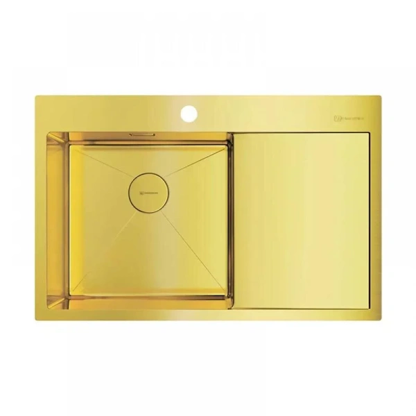 Мойка для кухни Omoikiri Akisame 78-LG-L 78 см светлое золото чаша слева 4973085 (детальная фотография)