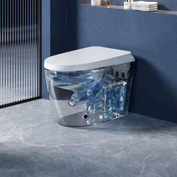 Унитаз напольный Ceruttispa Mirella c функцией биде CT10615 (детальная фотография), безободковые, сиденье с микролифтом , с антивсплеском, c функцией биде, с импульсным смывом, умные