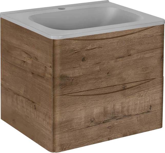 Тумба под раковину подвесная Vincea Paola 58,9 см V.Oak VMC-2P600VO (детальная фотография), под дерево