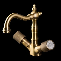 Смеситель для раковины Boheme Royal Cristal бронза