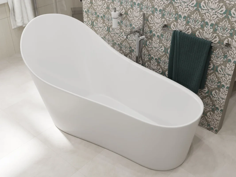 Ванна из материала Sentec Laufen Palomba 180х89 см отдельностоящая, белая 2.4580.2.000.000.1 (детальная фотография), искусственный камень