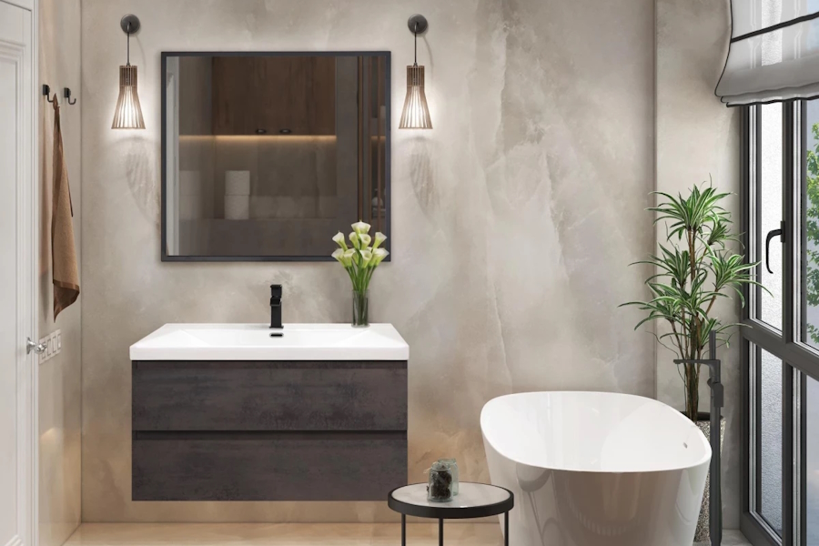 Тумба под раковину подвесная Cezares Molveno 100 см ossido MOLVENO-100-2C-SO-OSS (детальная фотография), современная, hi-tech