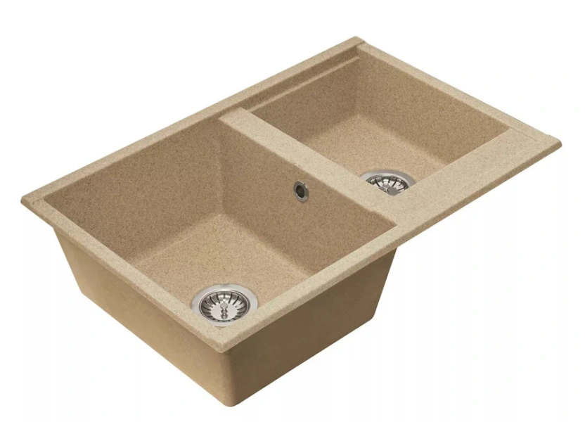 Мойка для кухни Акватон Делия 78 см песочная 1A723132DE220 (детальная фотография), с одной основной чашей