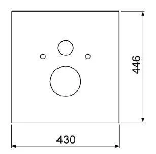 Нижняя стеклянная панель для установки стандартного унитаза, цвет черный, Tece TECElux 9650105 (детальная фотография), для унитаза