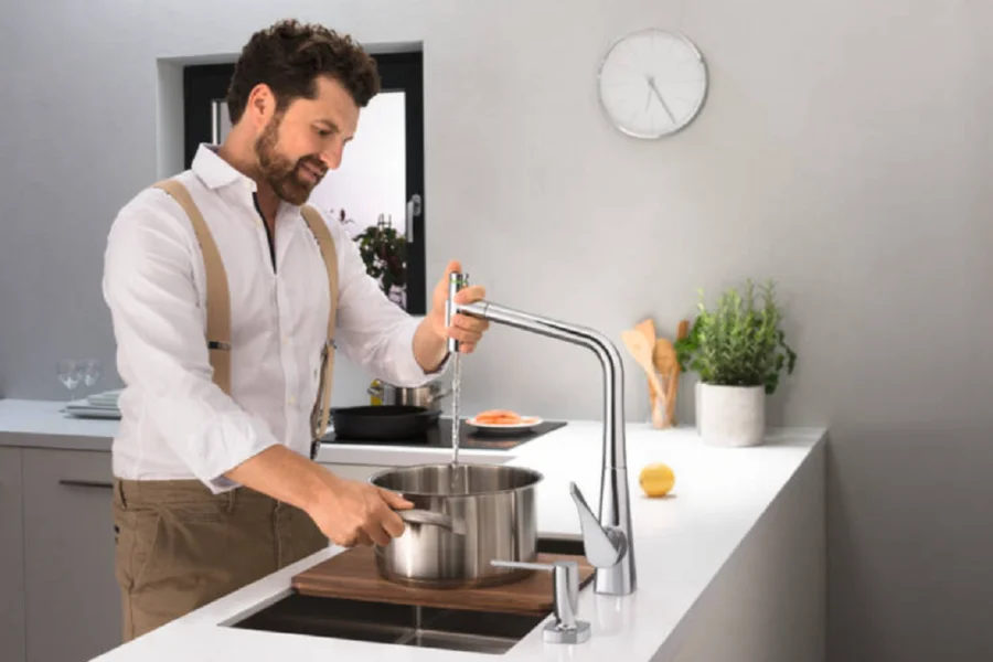 Смеситель для кухни Hansgrohe Select хром 73816000 (детальная фотография), хром