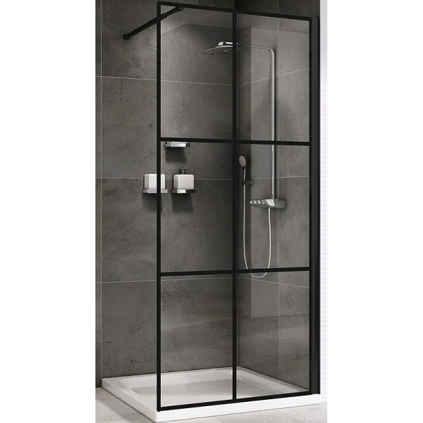 Душевая перегородка Abber Immer Offen 100 см стекло прозрачное с рисунком AG62100B8 (детальная фотография)