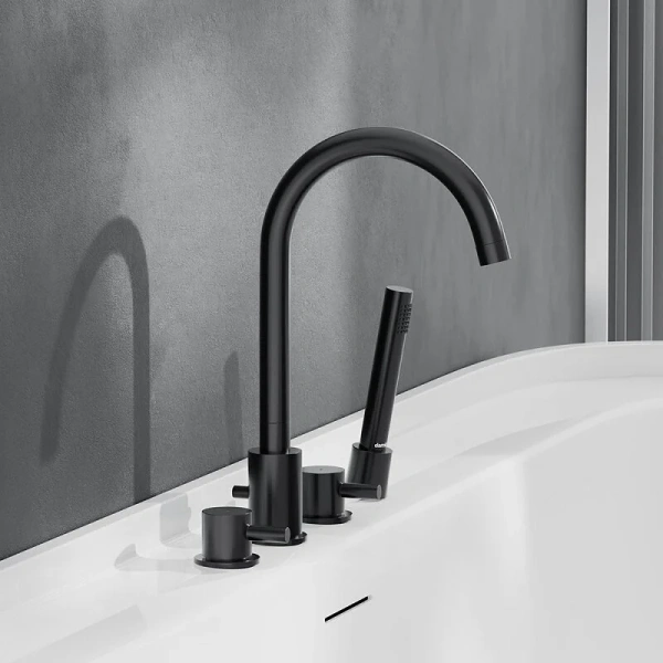 Смеситель для ванны Damixa Scandinavian Pure черный 360400300 (детальная фотография), современные, hi-tech