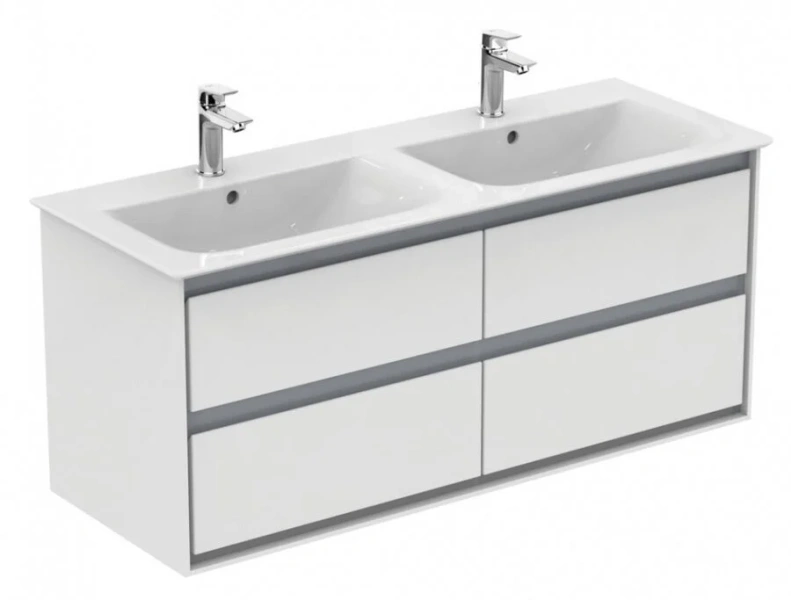 Тумба под раковину подвесная Ideal Standard Connect Air 120 см белый глянцевый, светло-серый матовый E0822KN (детальная фотография)