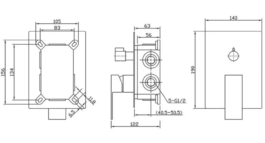 Смеситель для душа BelBagno Romano однорычажный ROM-VDI-CRM (детальная фотография), для душа