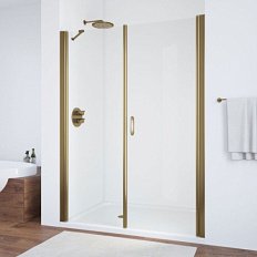 Душевая дверь профиль бронза стекло прозрачное Vegas-glass