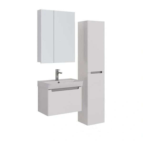 Тумба с раковиной подвесная Lemark Buno Mini LM05BM60T 60 см 1 ящик (детальная фотография), недорогo, комплект (набор)