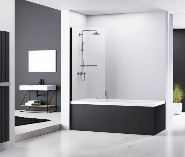 Шторка для ванны Abber Immer Offen 80х140 см стекло прозрачное AG70080B (детальная фотография), недорогие