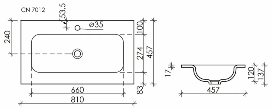 Раковина Ceramica Nova Grace 81 см капучино матовый CN7012MC (детальная фотография), современные, hi-tech