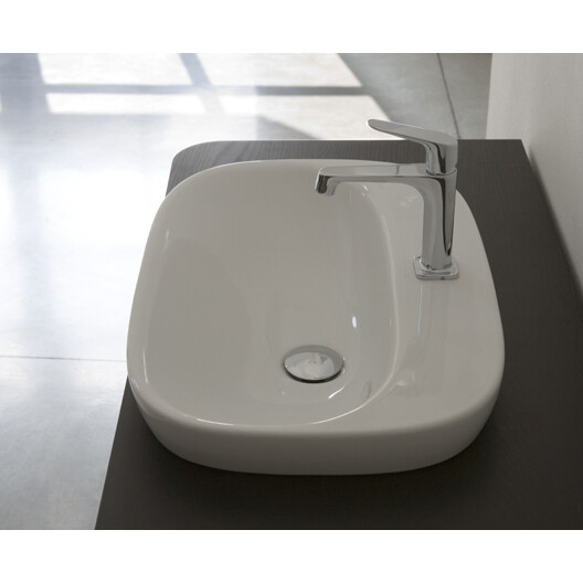 Раковина полувстраиваемая Globo Genesis GE040 GE040.BI (детальная фотография), современные, hi-tech