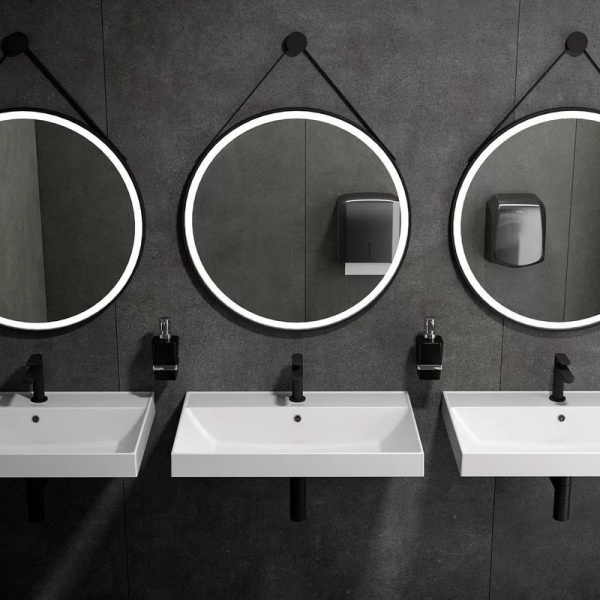 Раковина Kerama Marazzi Cubo 70 см с крепежом CU.wb.70 (детальная фотография), белые