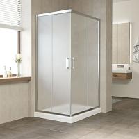 Душевой уголок профиль глянцевый хром стекло сатин Vegas-glass