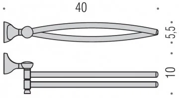 Полотенцедержатель Colombo Melo двойной B1212 (детальная фотография), хром