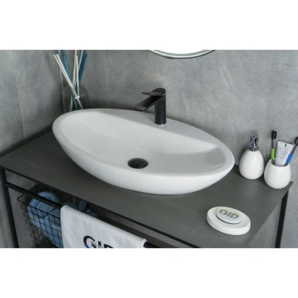 Раковина GID Lago N9435 73 см белая 51149 (детальная фотография), 75 см