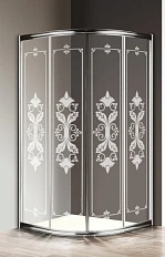 Душевой уголок Cezares Giubileo 90х90 см стекло прозрачное с узором профиль хром