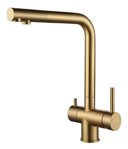 Смеситель для кухни Paulmark Skalen брашированное золото - фото 6