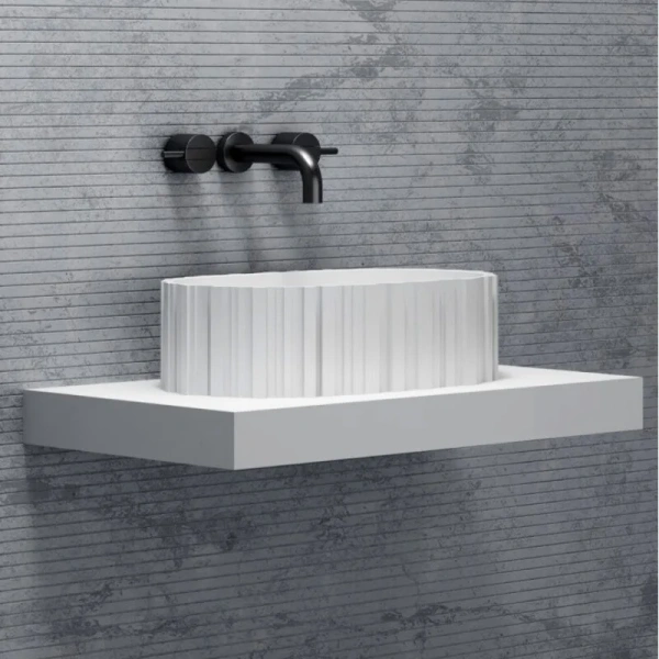 Раковина Abber Stein 56 см белая матовая AS2655 (детальная фотография), белые