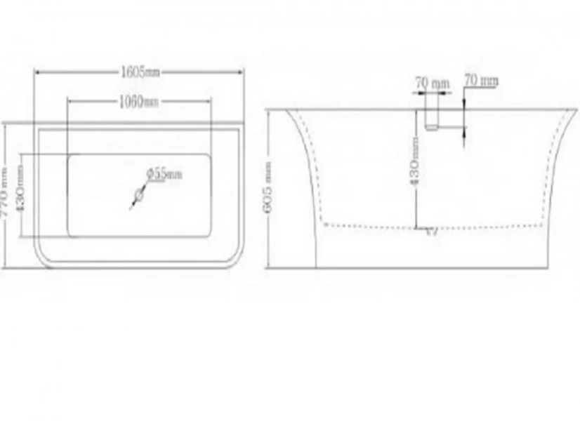 Ванна акриловая, цвет Treasure Gold, Lagard Evora lgd-evr-tg (детальная фотография), акриловые