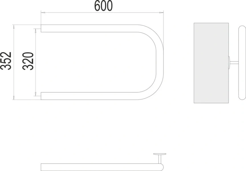 Полотенцесушитель водяной Terminus П-образный 320x600 хром 4620768881565 (детальная фотография), современные, hi-tech