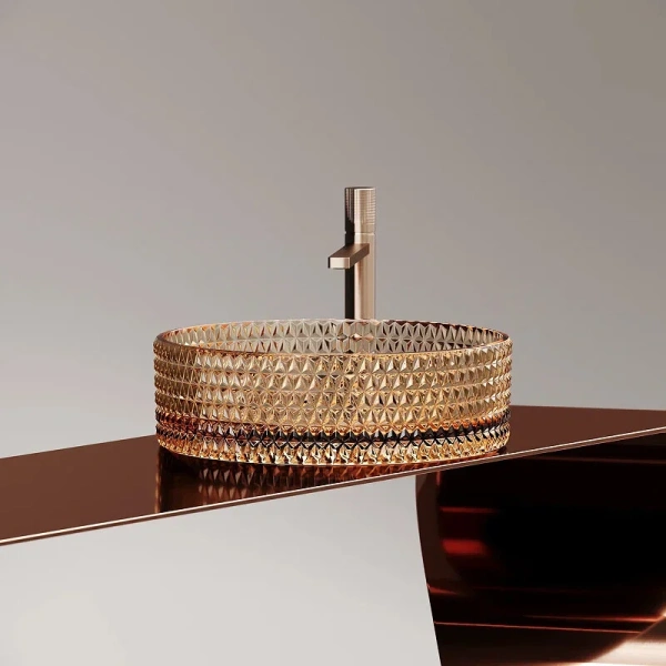 Раковина Ceramica Nova Cristal 36 см бежевая CN6058 (детальная фотография), современные, hi-tech index_1