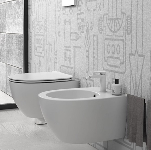 Биде подвесное Globo 4all белое матовое MDS09.BO*1 (детальная фотография), современные, hi-tech