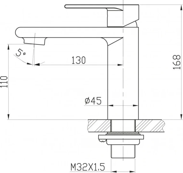Смеситель для раковины BelBagno Nova однорычажный NOV-LVM-IN (детальная фотография), современные, hi-tech