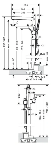 Смеситель для ванны Hansgrohe Talis S хром 72412000 (детальная фотография), для ванны