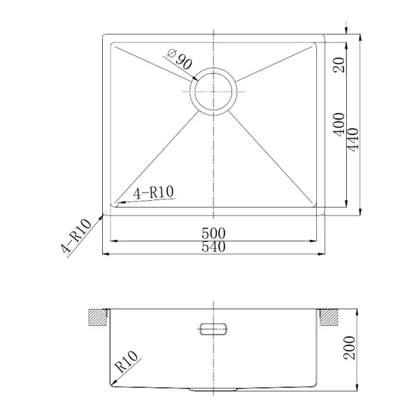 Мойка для кухни Lemark Olanga 54 см сталь 9937125 (детальная фотография), врезные