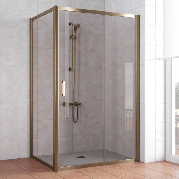Душевой уголок стекло бронза Vegas-glass ZP+ZPV 120х80 05 (детальная фотография), прямоугольные