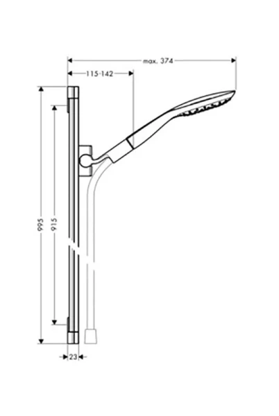 Душевой гарнитур Hansgrohe PuraVida белый/хром 27853400 (детальная фотография), хром, белые index_1