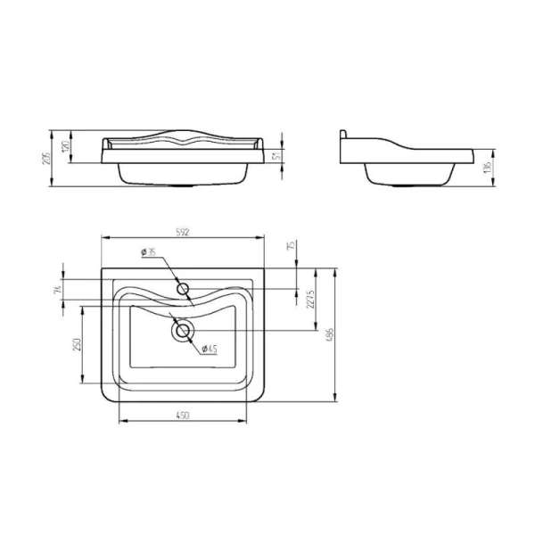Раковина мебельная Migliore Impero 60 см белая 30827 (детальная фотография), в наличии