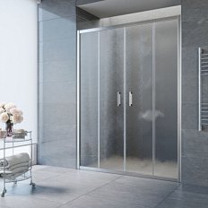 Душевая дверь профиль глянцевый хром стекло шиншилла Vegas-glass