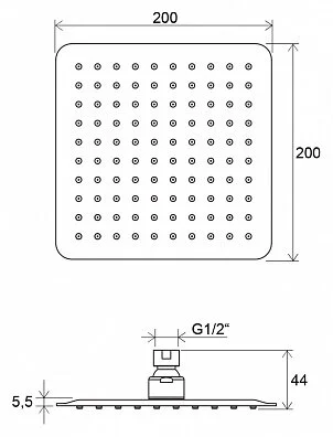 Верхний душ Ravak Chrome 982.01 X07P334 (детальная фотография), хром