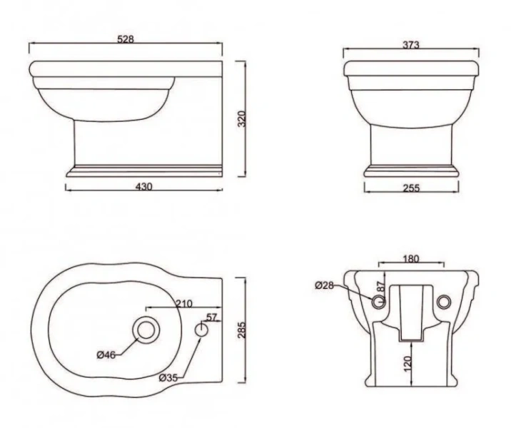 Биде подвесное BelBagno Boheme белое BB115BH (детальная фотография), классические, ретро