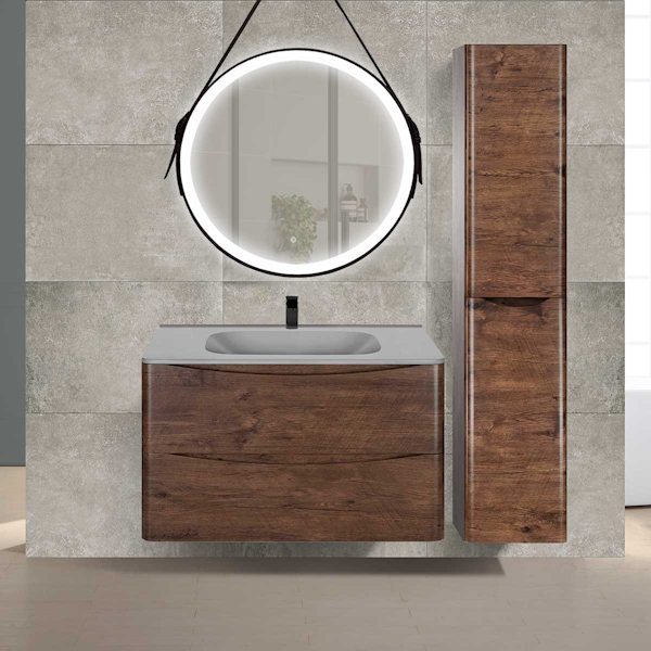 Тумба под раковину подвесная Vincea Paola 79 см R.Wood VMC-2P800RW (детальная фотография), подвесная, пристенная