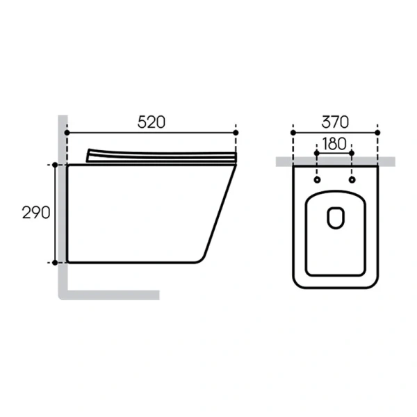 Унитаз подвесной Aqueduto MACIO белый глянцевый MAC0110 (детальная фотография), подвесные, встраиваемые