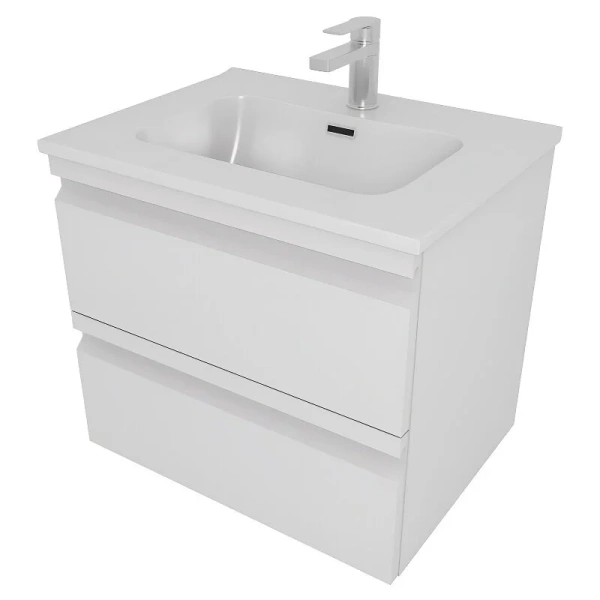 Тумба с раковиной подвесная Акватек Вега 60 см белый матовый AQ77060-MW (детальная фотография)