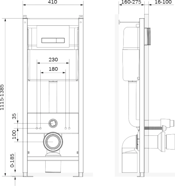 Инсталляция для унитаза Am.Pm Start с механической клавишей I012703.0251 (детальная фотография), в наличии