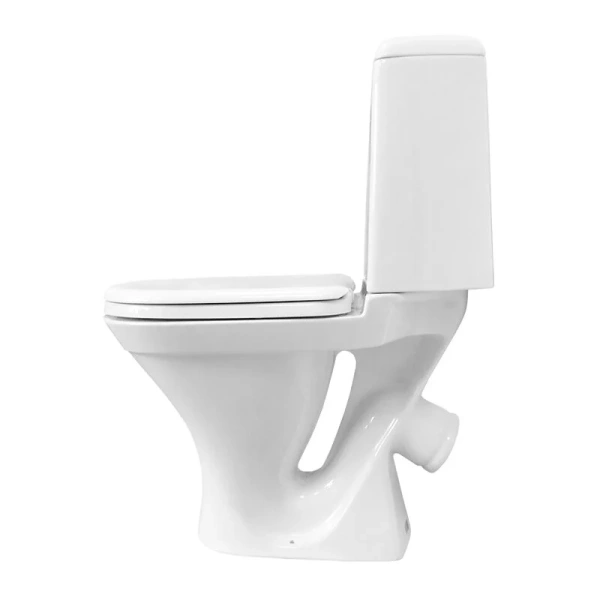 Унитаз компакт Sanita Аттика сиденье термопласт WC.CC/Attica/2-T/WHT.G/S1 (детальная фотография), недорогие, с антивсплеском, компакт, низкие