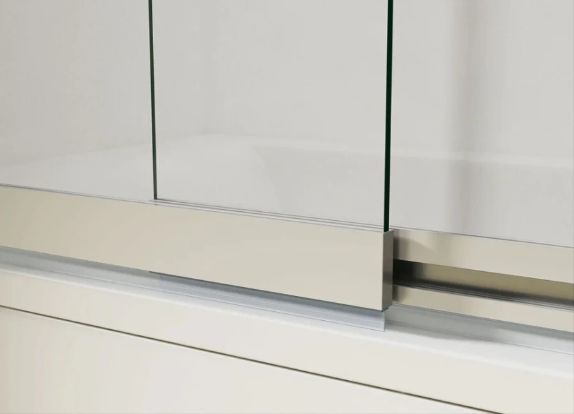 Шторка для ванны Vincea 100х145 см хром стекло тонированное VSB-1E100CG (детальная фотография), стеклянные