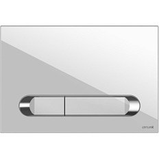 Клавиша смыва Cersanit Estetica белая с рамкой хром