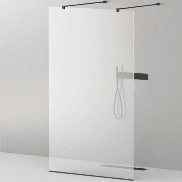 Душевая перегородка Cezares Liberta 110 см стекло прозрачное, профиль черный LIBERTA-L-2-110-120-C-NERO (детальная фотография)