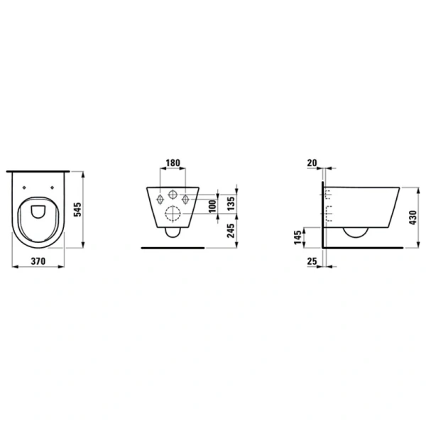Унитаз подвесной Laufen Kartell безободковый 8.2033.7.000.000.1 (детальная фотография), безободковые, сиденье с микролифтом , с антивсплеском