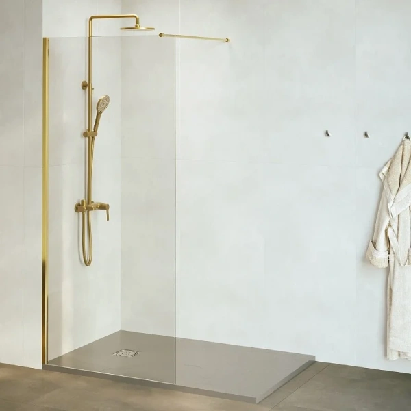 Душевая перегородка RGW Walk In WA-002G 60 см профиль золото, стекло прозрачное 35100206-16 (детальная фотография)